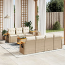 vidaXL 8-delige Loungeset met kussens poly rattan zwart