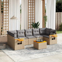 vidaXL 8-delige Loungeset met kussens poly rattan zwart