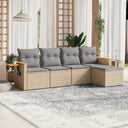 vidaXL 5-piece Lounge Set with Cushions Poly Rattan Black
