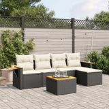 vidaXL 5-piece Lounge Set with Cushions Poly Rattan Black
