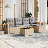 vidaXL 5-piece Lounge Set with Cushions Poly Rattan Black