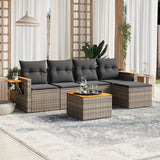 vidaXL 5-piece Lounge Set with Cushions Poly Rattan Black