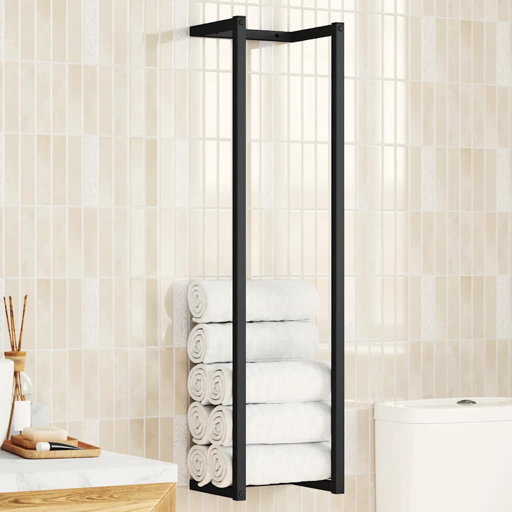 vidaXL Handdoekenrek 25x20x95 cm ijzer zwart