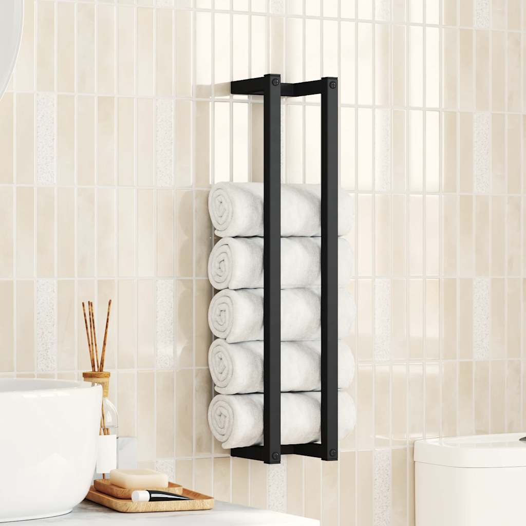 vidaXL Handdoekenrek 25x20x95 cm ijzer zwart