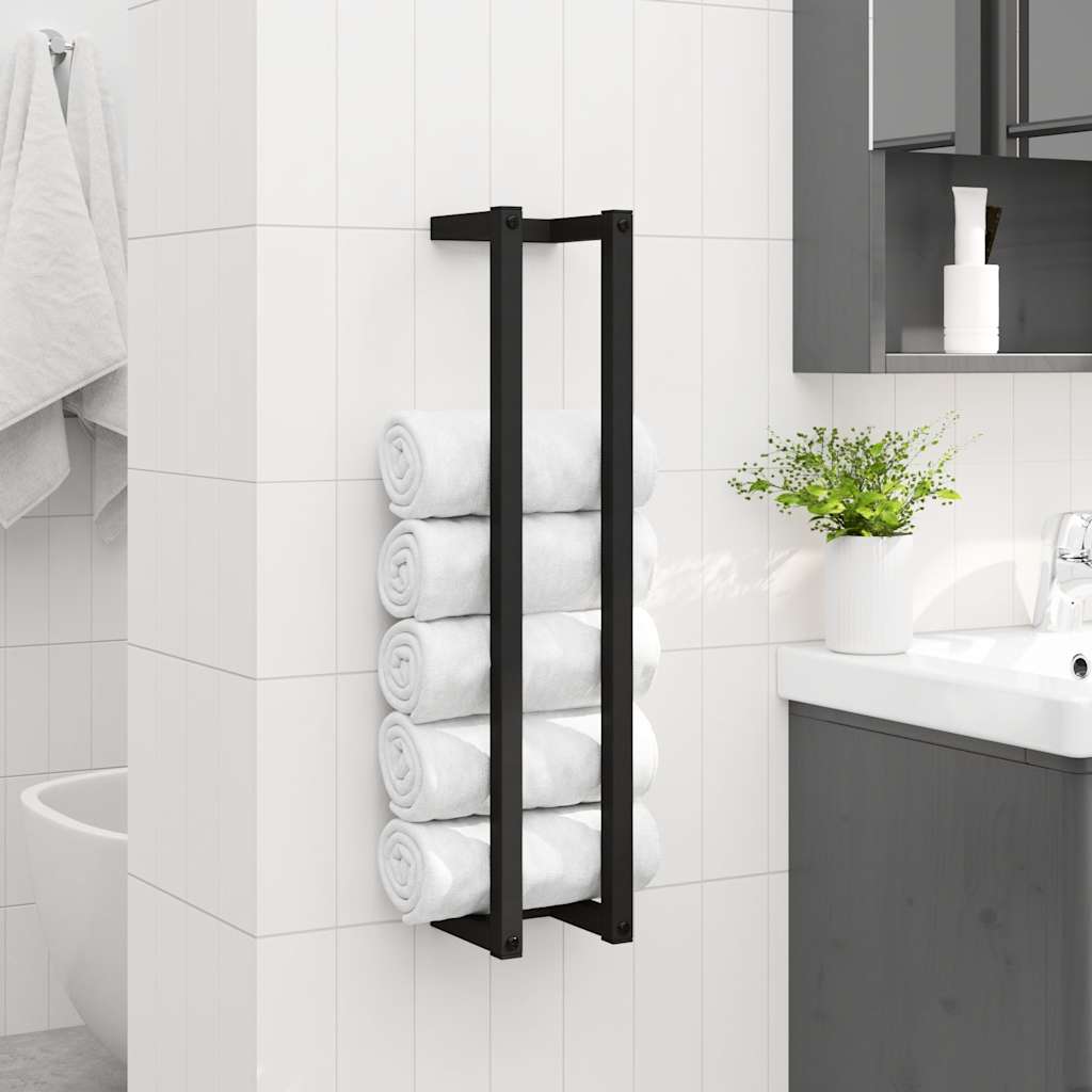 vidaXL Handdoekenrek 25x20x95 cm ijzer zwart