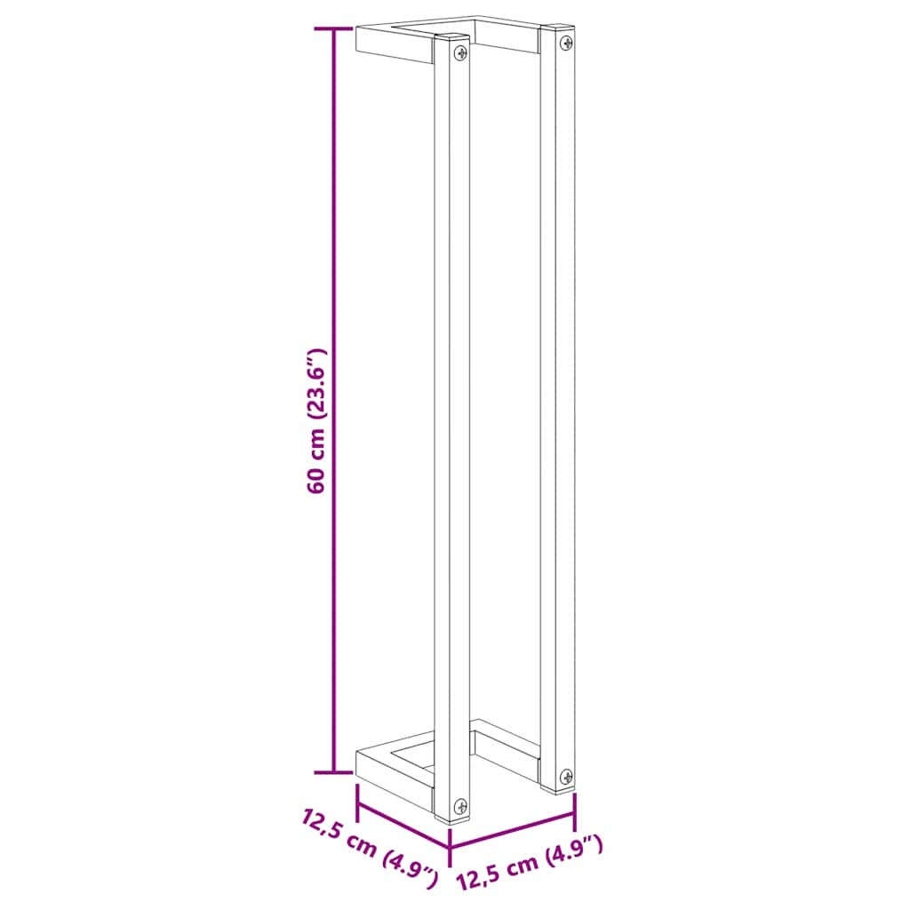 vidaXL Handdoekenrek 25x20x95 cm ijzer zwart