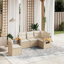 vidaXL 5-delige Loungeset met kussens poly rattan zwart