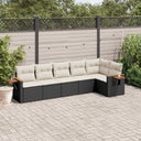 vidaXL 6-Piece Lounge Set with Cushions Poly Rattan Black