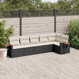 vidaXL 6-Piece Lounge Set with Cushions Poly Rattan Black