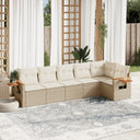 vidaXL 6-Piece Lounge Set with Cushions Poly Rattan Black