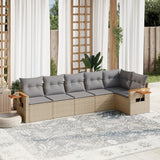 vidaXL 6-Piece Lounge Set with Cushions Poly Rattan Black