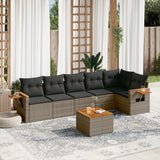 vidaXL 6-Piece Lounge Set with Cushions Poly Rattan Black