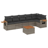 vidaXL 6-Piece Lounge Set with Cushions Poly Rattan Black