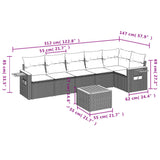 vidaXL 6-Piece Lounge Set with Cushions Poly Rattan Black