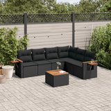vidaXL 6-delige Loungeset met kussens poly rattan zwart