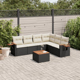 vidaXL 6-delige Loungeset met kussens poly rattan zwart