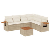 vidaXL 6-delige Loungeset met kussens poly rattan zwart