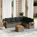 vidaXL 6-delige Loungeset met kussens poly rattan zwart