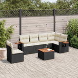 vidaXL 6-delige Loungeset met kussens poly rattan zwart