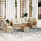 vidaXL 6-delige Loungeset met kussens poly rattan zwart