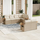 vidaXL 7-Piece Lounge Set with Cushions Poly Rattan Black