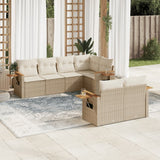 vidaXL 7-Piece Lounge Set with Cushions Poly Rattan Black
