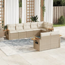 vidaXL 8-Piece Poly Rattan Lounge Set with Cushions Black