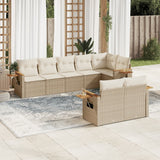 vidaXL 8-Piece Poly Rattan Lounge Set with Cushions Black