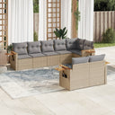 vidaXL 8-Piece Poly Rattan Lounge Set with Cushions Black