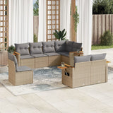 vidaXL 8-delige Loungeset met kussens poly rattan zwart