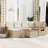 vidaXL 6-delige Loungeset met kussens poly rattan zwart