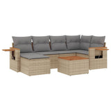 vidaXL 6-delige Loungeset met kussens poly rattan zwart