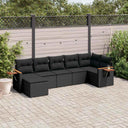 vidaXL 7-Piece Lounge Set with Cushions Poly Rattan Black