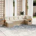 vidaXL 7-Piece Lounge Set with Cushions Poly Rattan Black