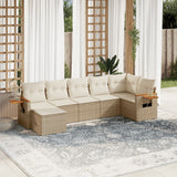 vidaXL 7-Piece Lounge Set with Cushions Poly Rattan Black