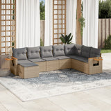vidaXL 8-delige Loungeset met kussens poly rattan zwart