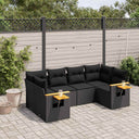 vidaXL 6-piece Lounge Set with cushions poly rattan black