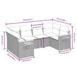 vidaXL 6-piece Lounge Set with cushions poly rattan black