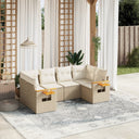vidaXL 6-piece Lounge Set with cushions poly rattan black