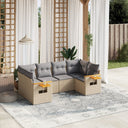 vidaXL 6-piece Lounge Set with cushions poly rattan black