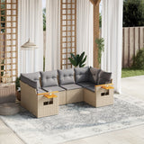 vidaXL 6-piece Lounge Set with cushions poly rattan black