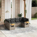 vidaXL 6-piece Lounge Set with cushions poly rattan black