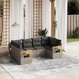 vidaXL 6-piece Lounge Set with cushions poly rattan black