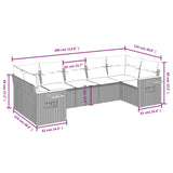 vidaXL 7-Piece Lounge Set with Cushions Poly Rattan Black