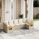 vidaXL 7-Piece Lounge Set with Cushions Poly Rattan Black