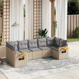 vidaXL 7-Piece Lounge Set with Cushions Poly Rattan Black