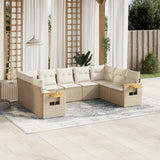 vidaXL 9-delige Loungeset met kussens poly rattan zwart