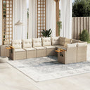 vidaXL 9-delige Loungeset met kussens poly rattan zwart