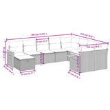 vidaXL 10-Piece Lounge Set with Cushions Poly Rattan Black