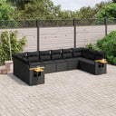 vidaXL 10-piece Lounge Set with Cushions Poly Rattan Black